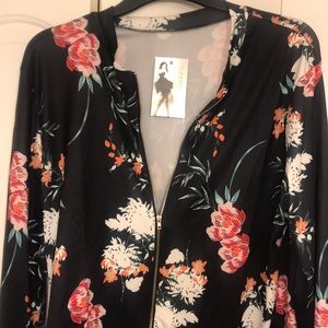 Floral bomber style jacket